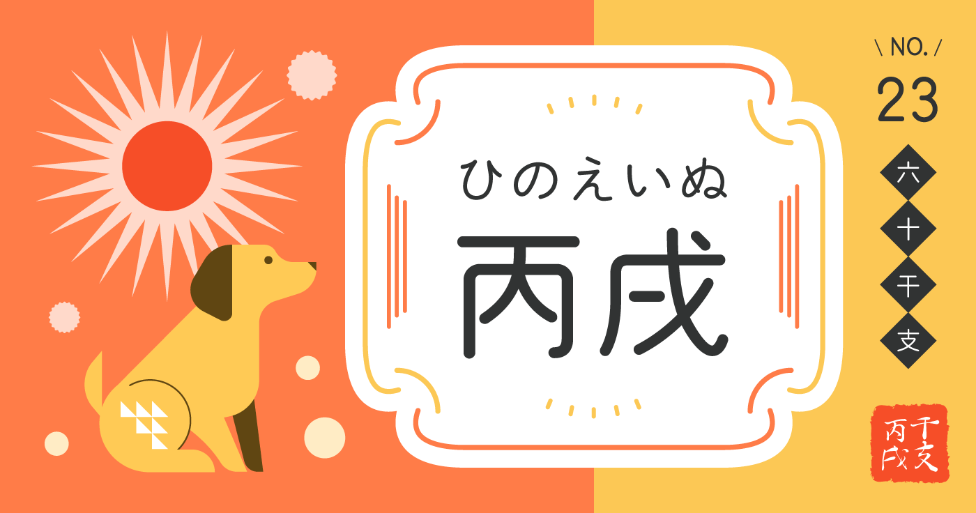 「丙戌（ひのえいぬ）」の性格、恋愛傾向、男女別の特徴【四柱推命】