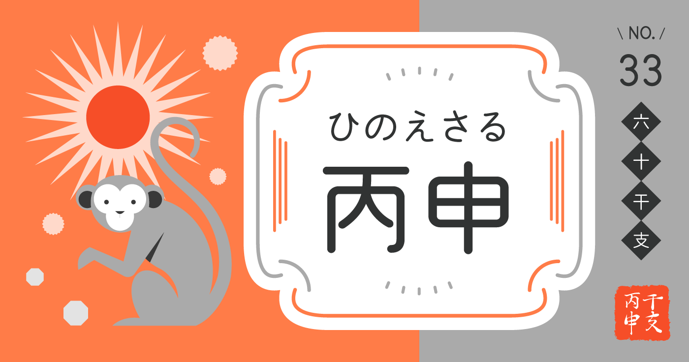 「丙申（ひのえさる）」の性格、恋愛傾向、男女別の特徴【四柱推命】